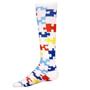 A pair of socks symbolic of autism inspired David's Run.