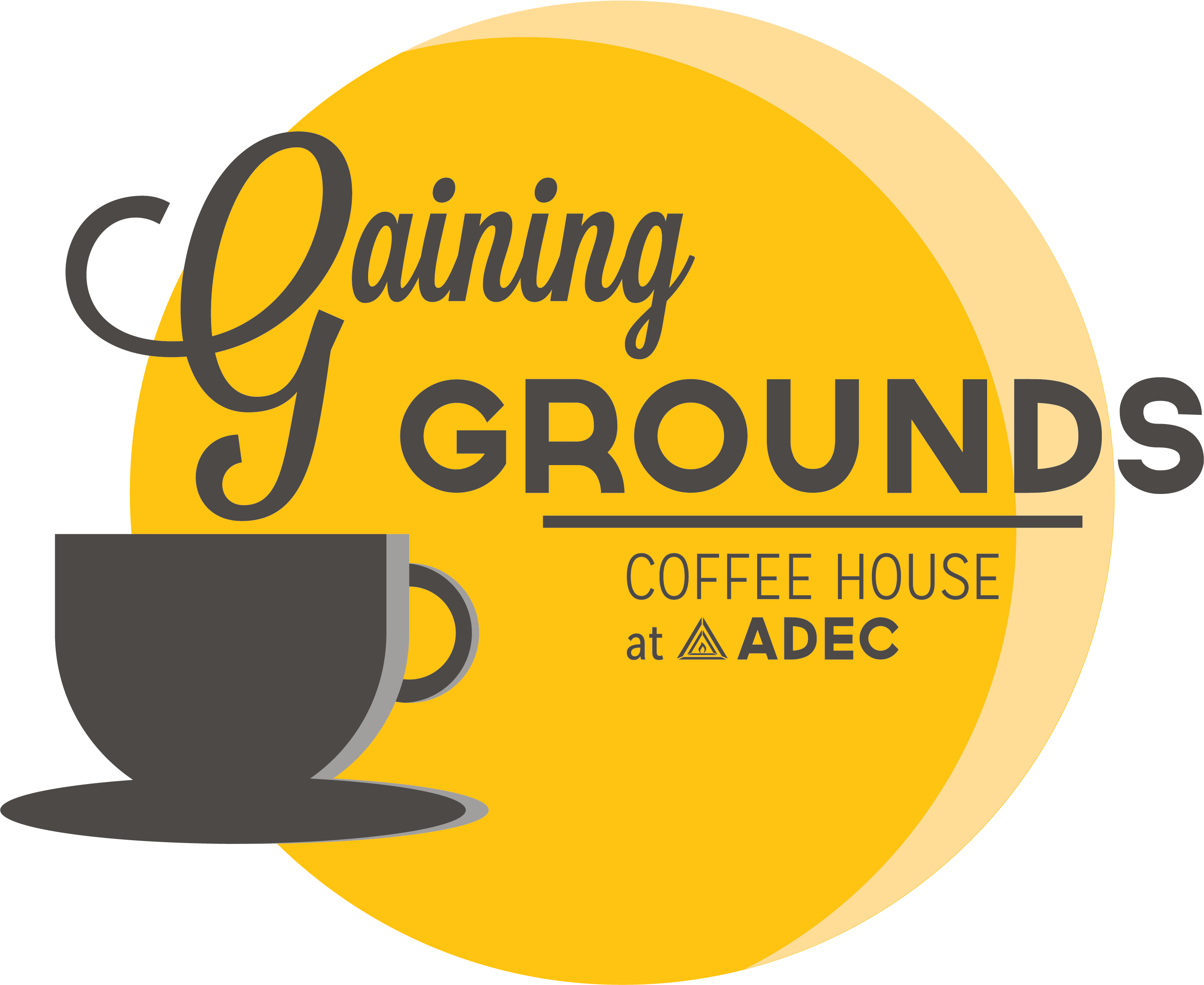 Gaining ground. Grounded логотип. Red Yellow Coffee Company. Coffee House background. Coffee House PNG.